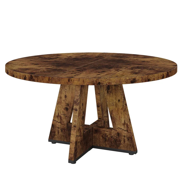 Tribesigns Table à manger, Table de cuisine ronde de 120 cm pour 4 personnes