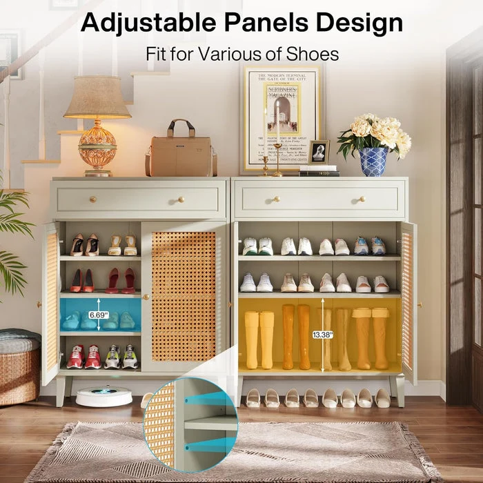 Tribesigns Étagère à chaussures, Armoire à chaussures d'entrée moderne avec étagère réglable