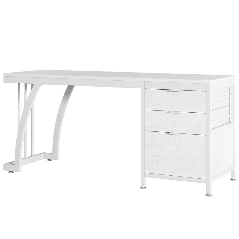 Tribesigns Coiffeuse meuble à 3 tiroirs réversibles, Bureau de maquillage chic
