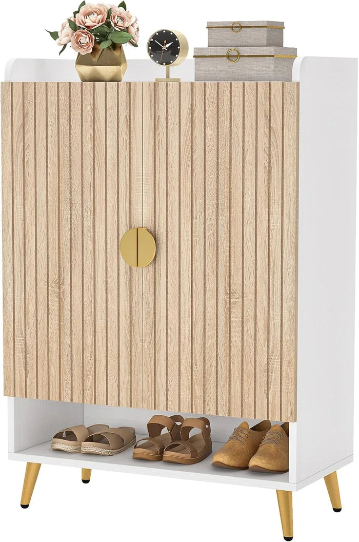 Tribesigns Meuble à chaussures avec portes, Armoire de rangement à 6 niveaux