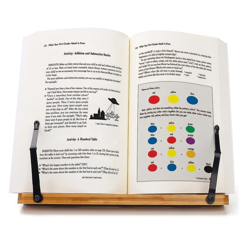 Support de livre géométrique en bois
