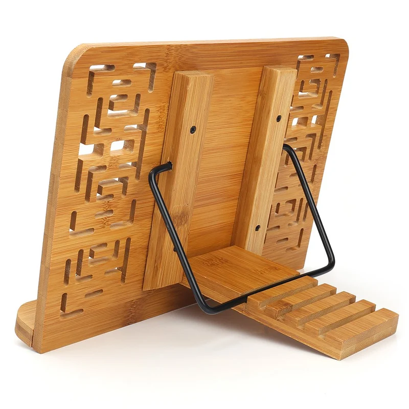 Support de livre géométrique en bois