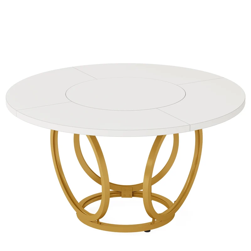 Tribesigns Table à manger ronde, Table à manger de cuisine moderne 120 cm