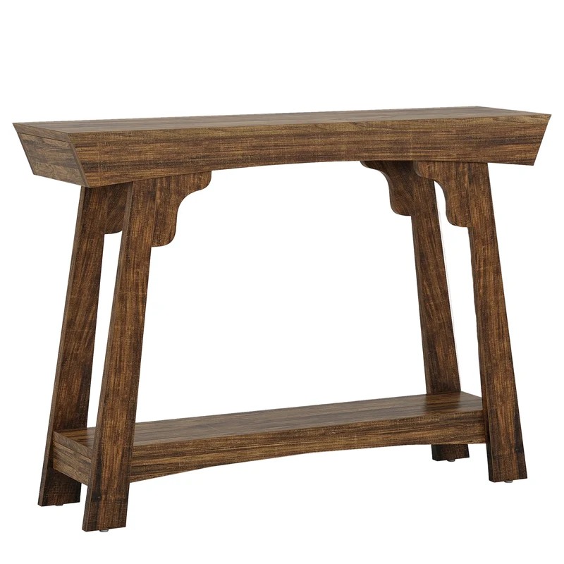 Tribesigns Table console, Table d'entrée étroite à 2 niveaux avec étagère