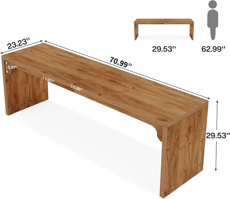 Tribesigns Table à manger 180 cm Table à manger de cuisine moderne avec base robuste
