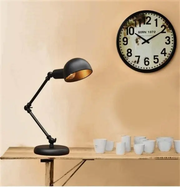 Lampe À Poser Noire Industrielle