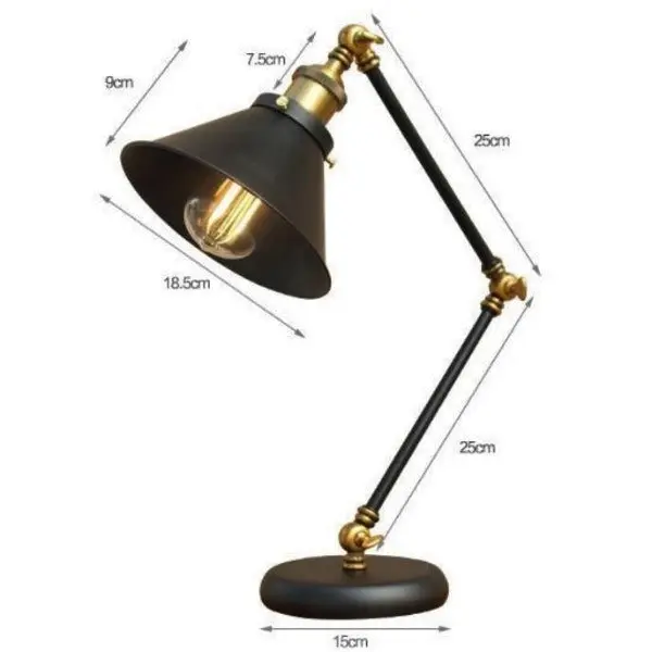 Lampe De Bureau Industrielle Noire