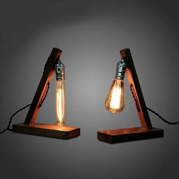 Lampe Industrielle En Bois