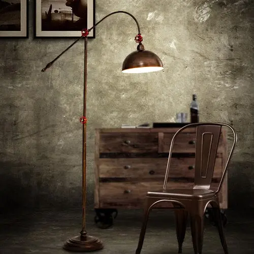 Lampe Industrielle Sur Pied Cuivre