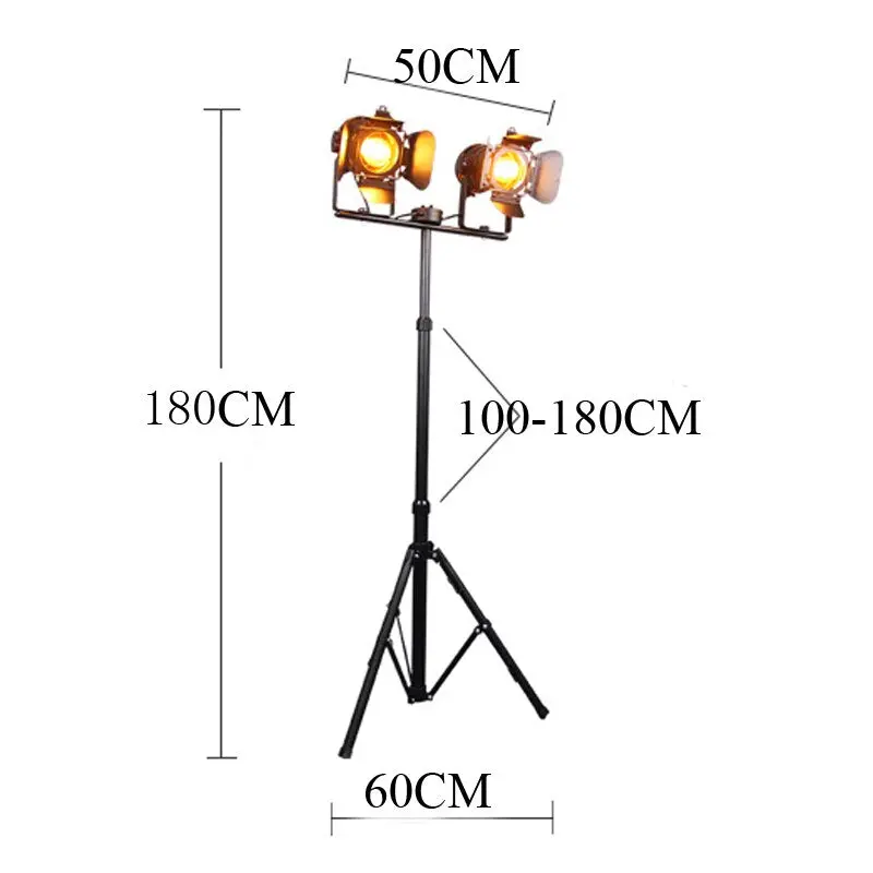 Lampe Industrielle Sur Pied Double Projecteur