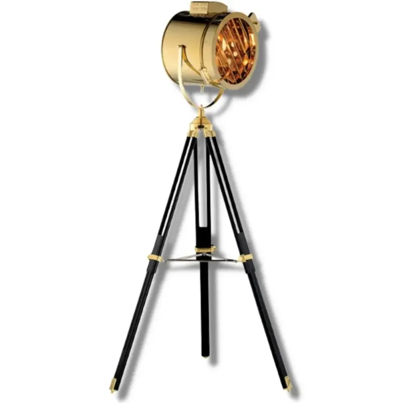Lampe Industrielle Sur Pied Gold