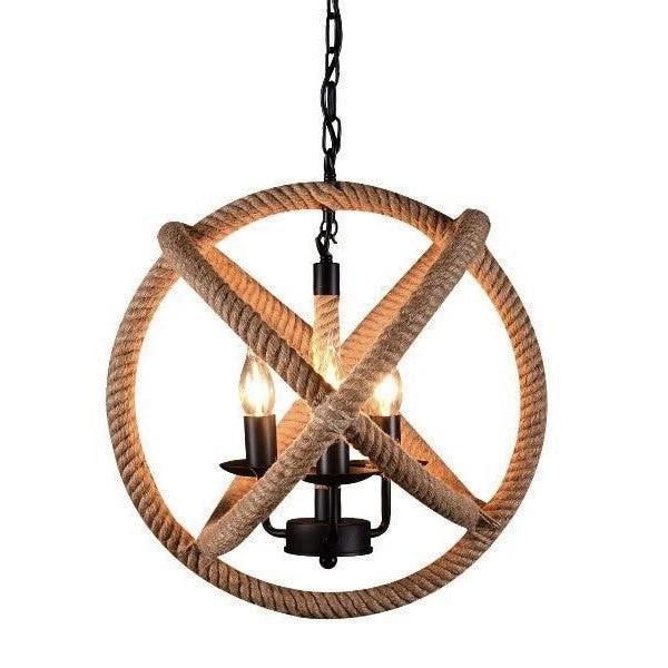 Lampe Suspendue Industrielle En Corde De Chanvre