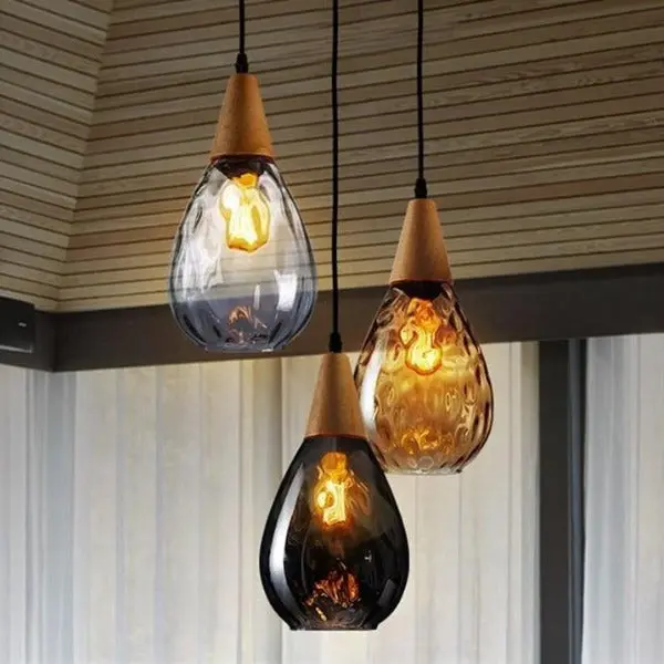 Lampe Suspendue Industrielle En Verre Soufflé