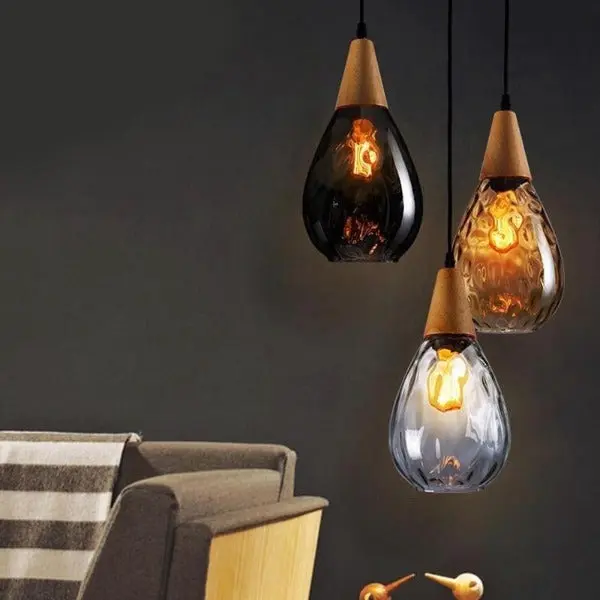 Lampe Suspendue Industrielle En Verre Soufflé
