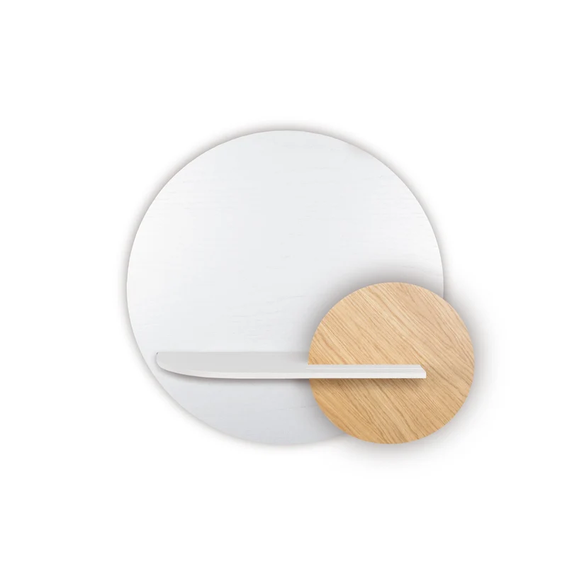 Alba Floating Wall Shelf · White Circle
