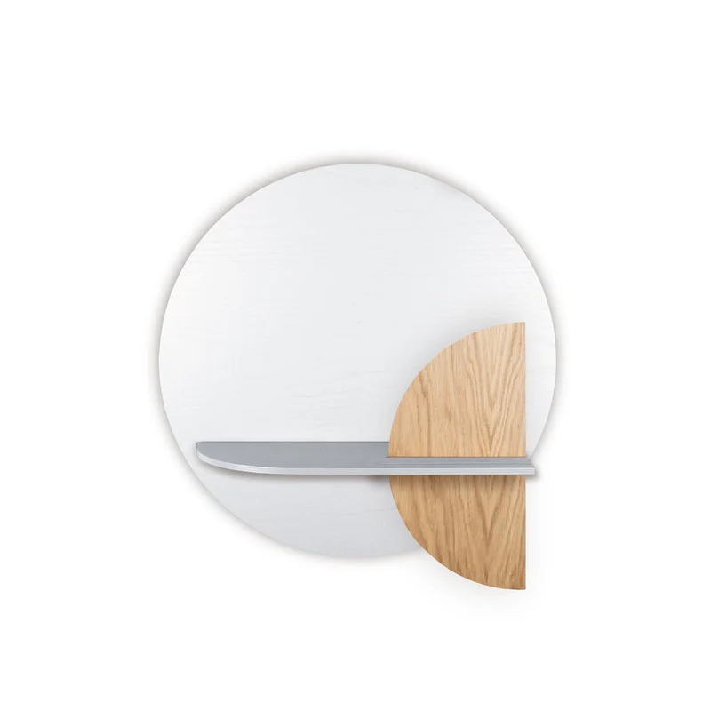 Alba Floating Wall Shelf · White Circle