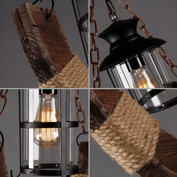 Suspension Industrielle Arc Rustique