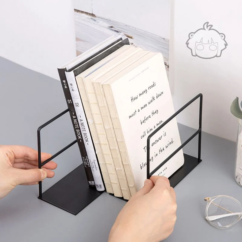 Serre livre de bureau noir