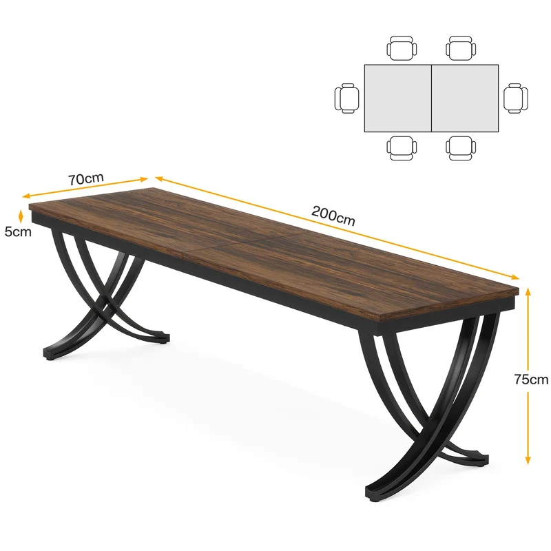 Tribesigns Grande table de salle à manger, Table à manger rectangulaire pour 6 à 8 personnes