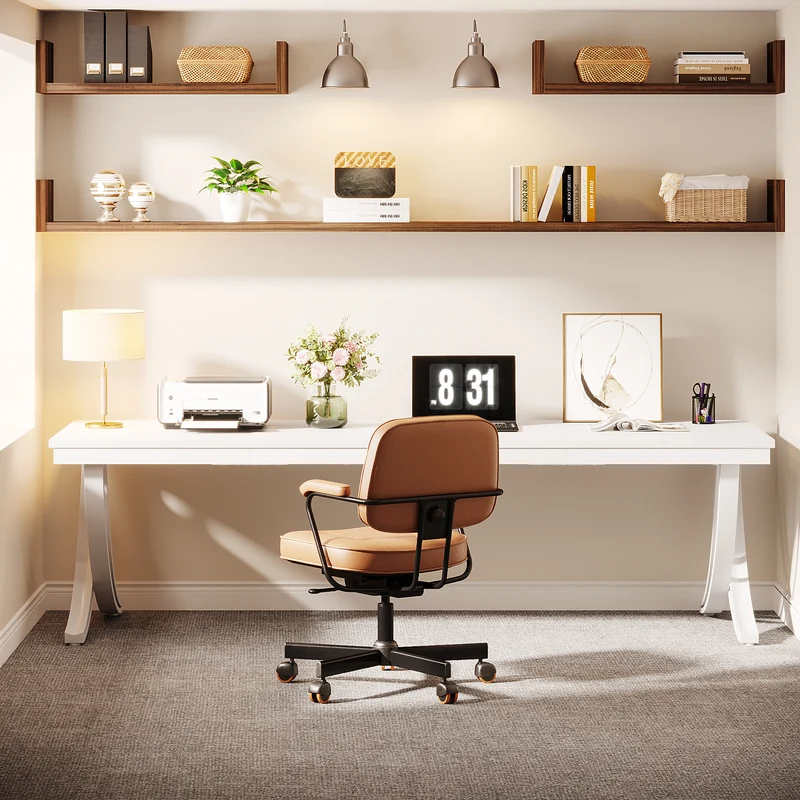 Tribesigns Bureau informatique, Double bureau long Table d'ordinateur pour deux