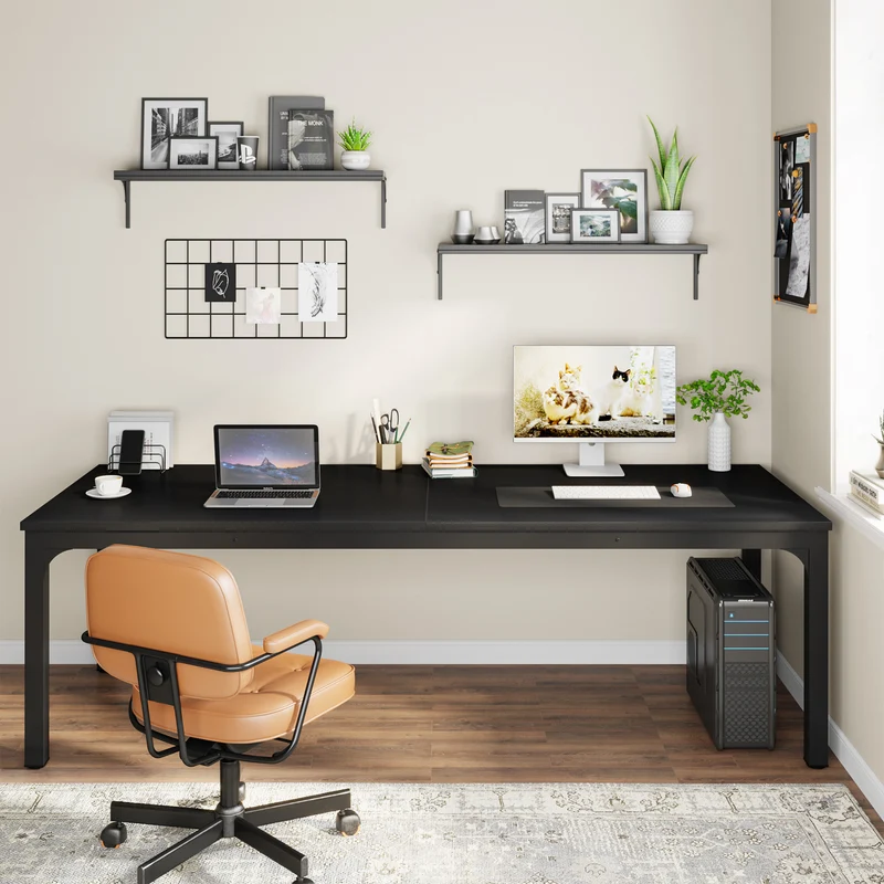 Tribesigns Bureau d'ordinateur, Bureau informatique Table longue pour deux