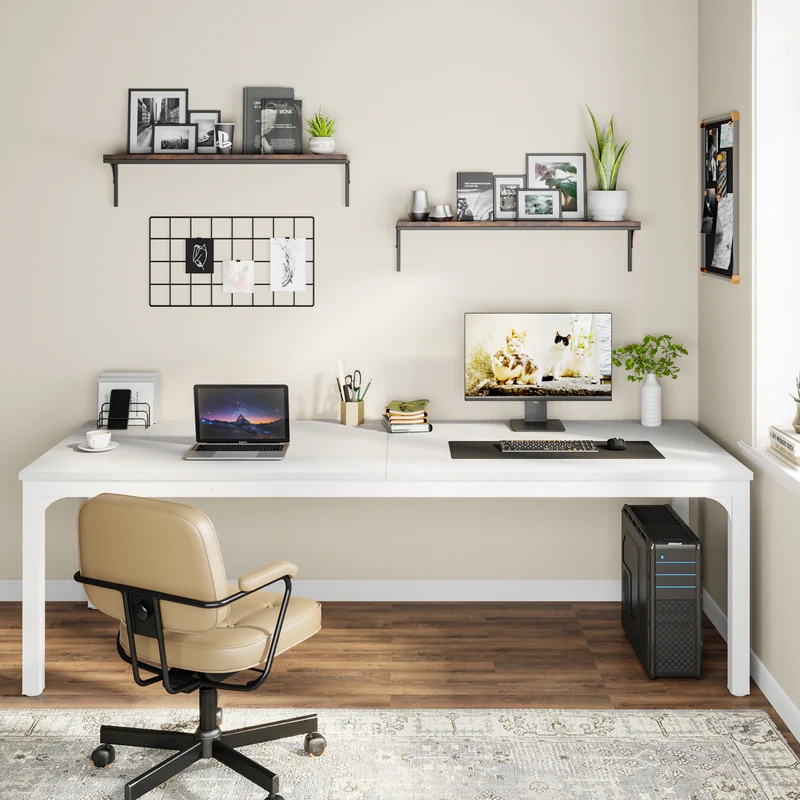 Tribesigns Bureau d'ordinateur, Bureau informatique Table longue pour deux