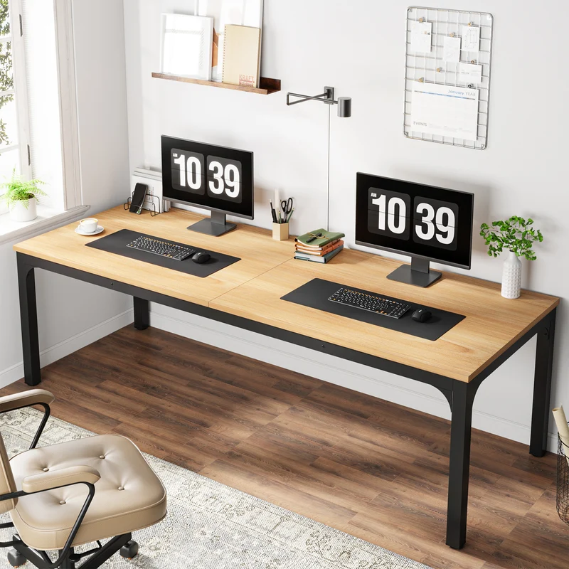 Tribesigns Bureau d'ordinateur, Bureau informatique Table longue pour deux