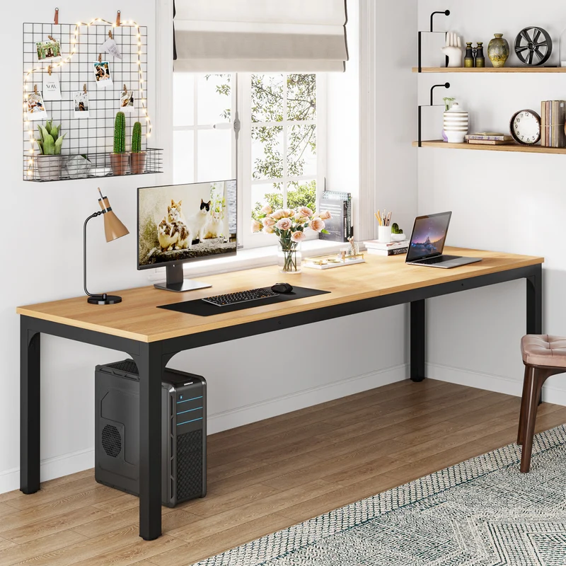 Tribesigns Bureau d'ordinateur, Bureau informatique Table longue pour deux