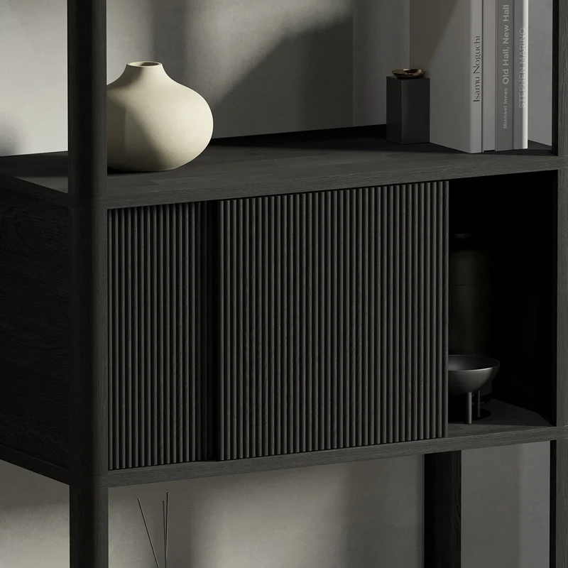 Cloe Tall Black Shelving Unit