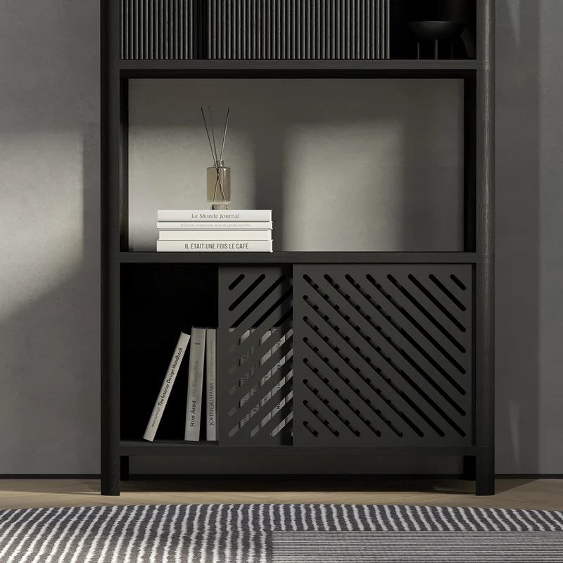 Cloe Tall Black Shelving Unit