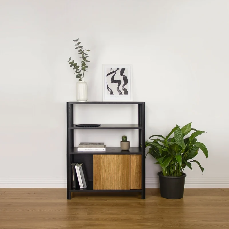Cloe Tall Black Shelving Unit