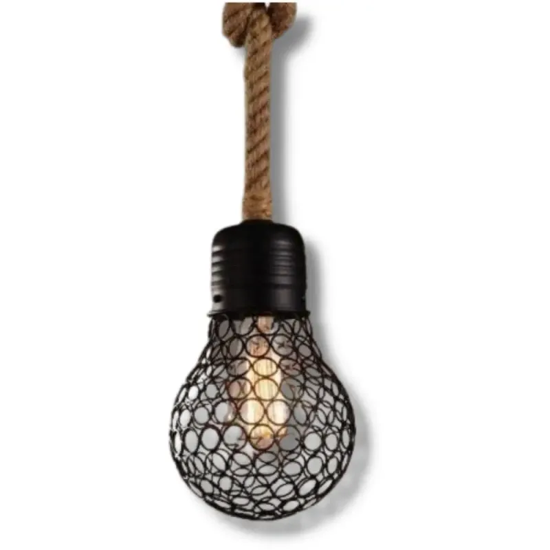 Suspension Industrielle Ampoule Noire