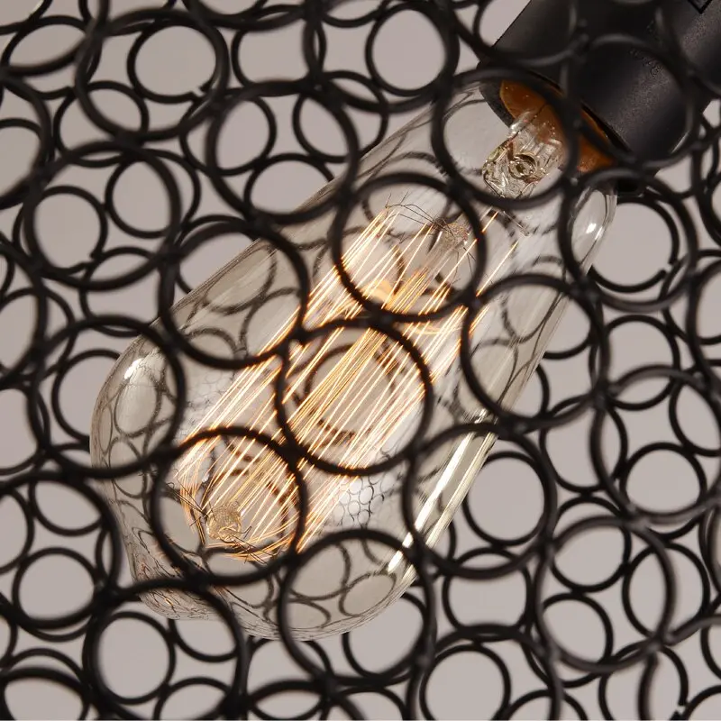 Suspension Industrielle Ampoule Noire
