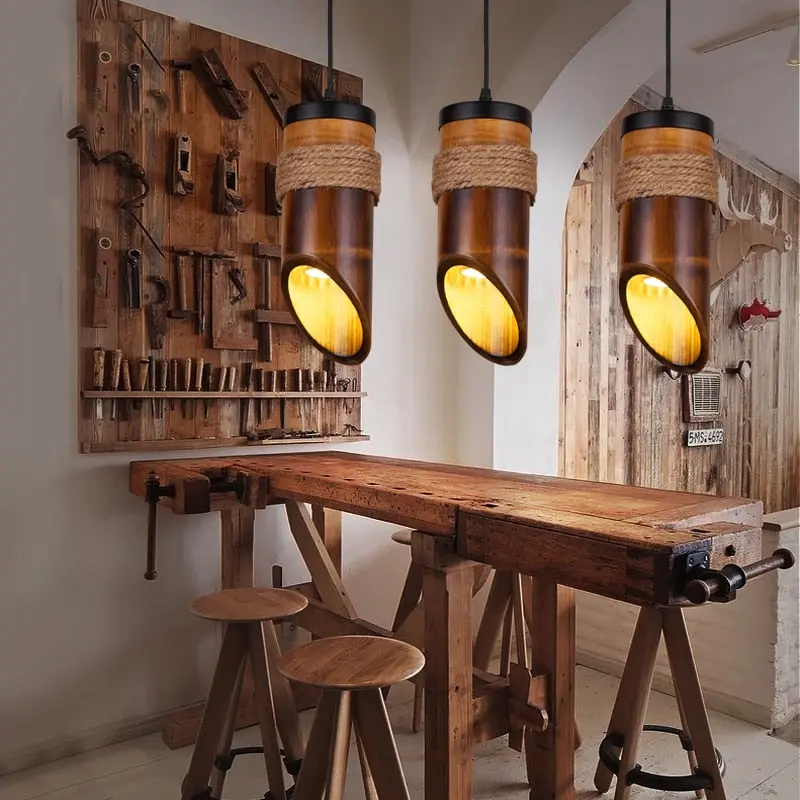Suspension Industrielle Bambou