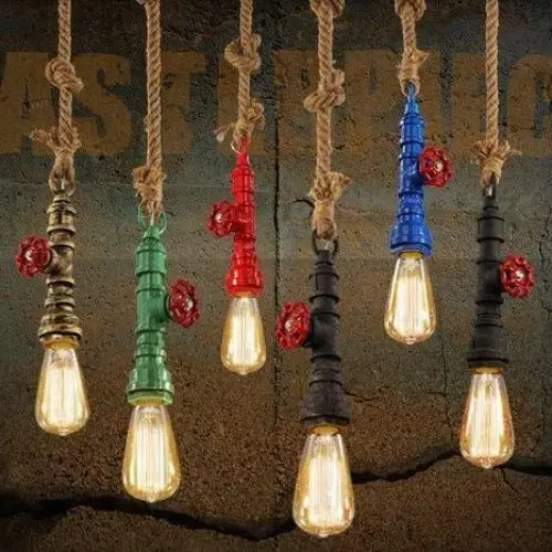 Suspension Industrielle Corde Couleur