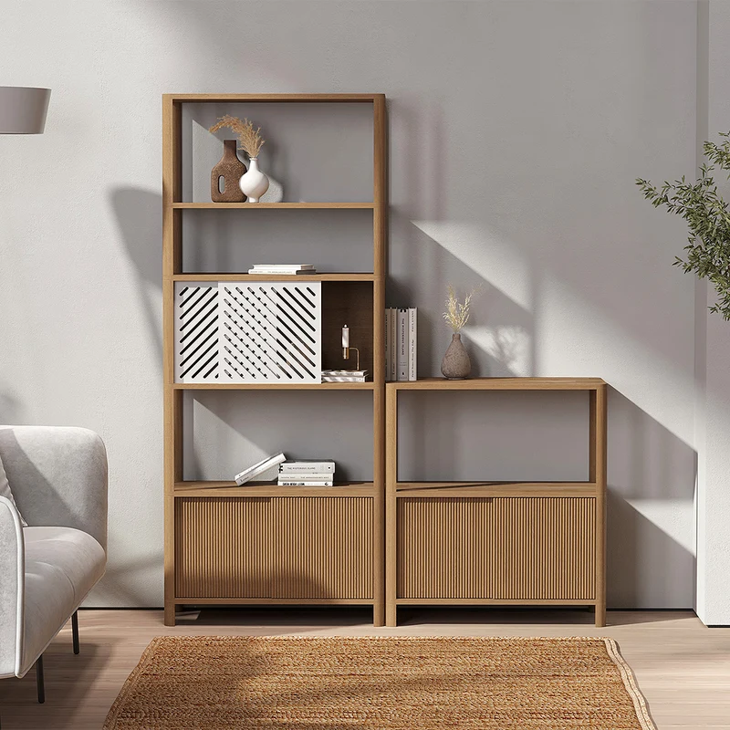 Cloe Tall Oak Bookshelf