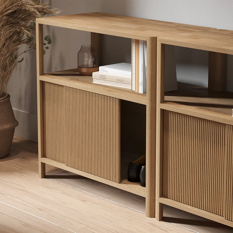 Cloe Oak Low Storage Unit