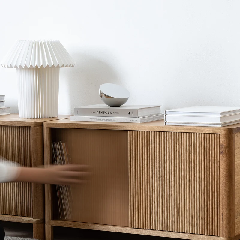 Cloe Oak Low Storage Unit