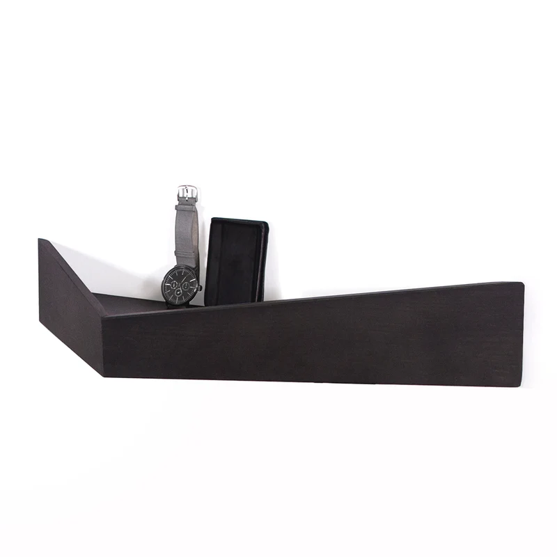 Pelican L Wall Shelf and two Cielo Wall Hooks · Black