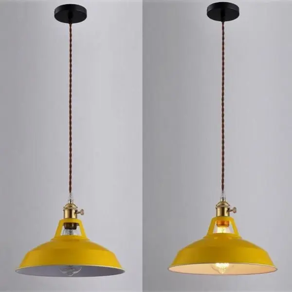 Suspension Industrielle Jaune