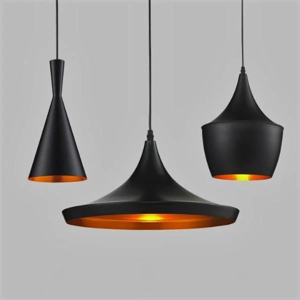Suspension Industrielle Noire 3 Lampes