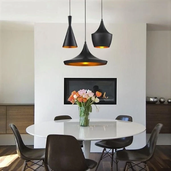 Suspension Industrielle Noire 3 Lampes