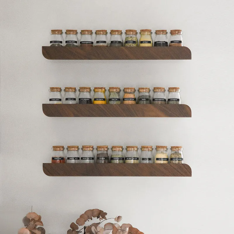Cielo L+M Shelves and Three Hooks · Walnut