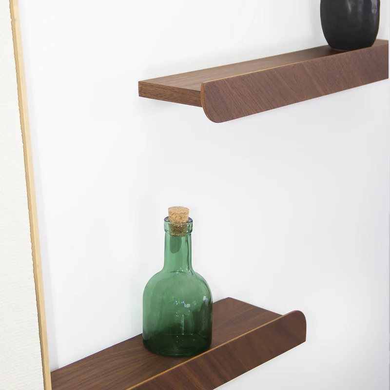 Cielo L+M Shelves and Three Hooks · Walnut