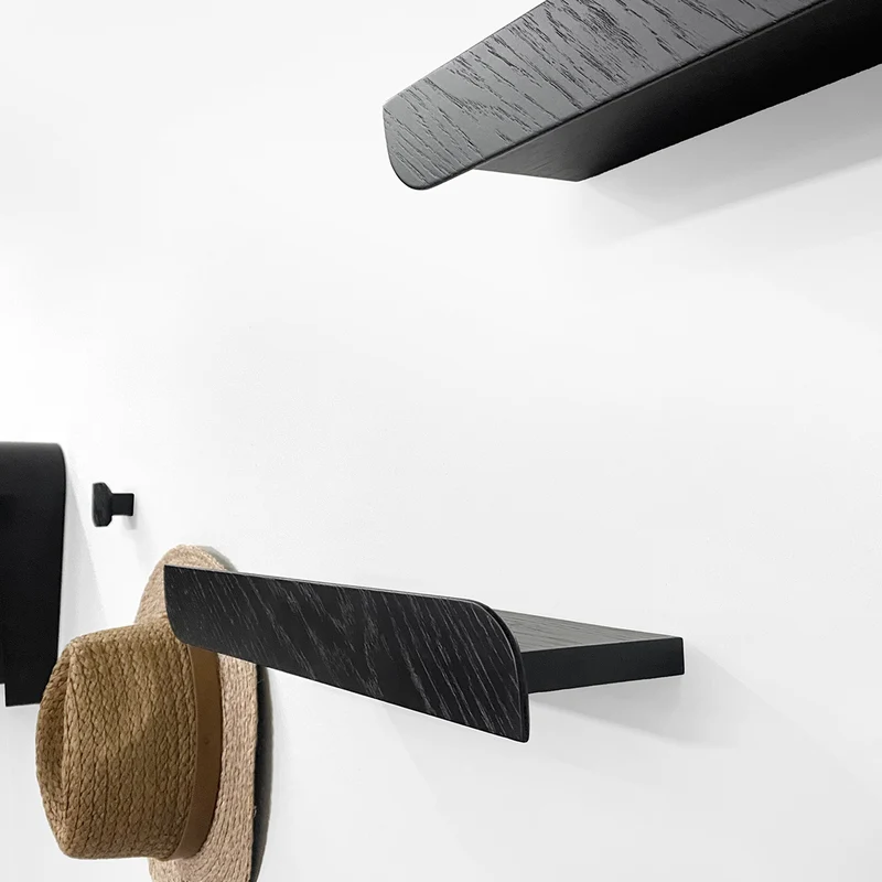 Cielo L+M Shelves and Three Hooks · Black