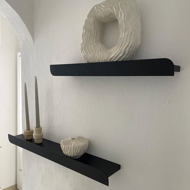 Cielo L+M Shelves and Three Hooks · Black