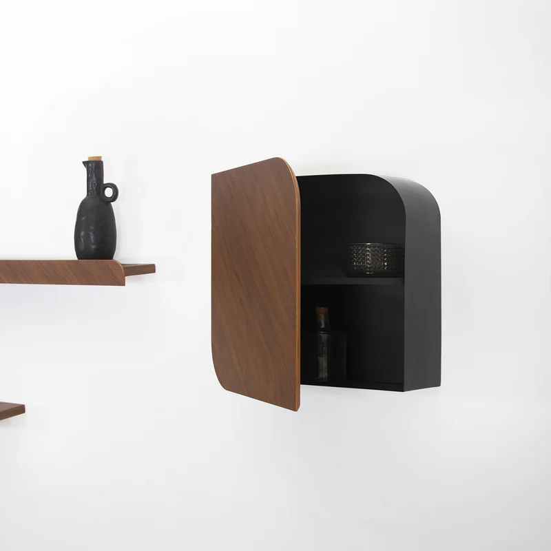 Cielo Wall Cabinet · Walnut & Black