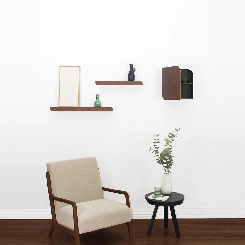 Cielo Wall Cabinet · Walnut & Black