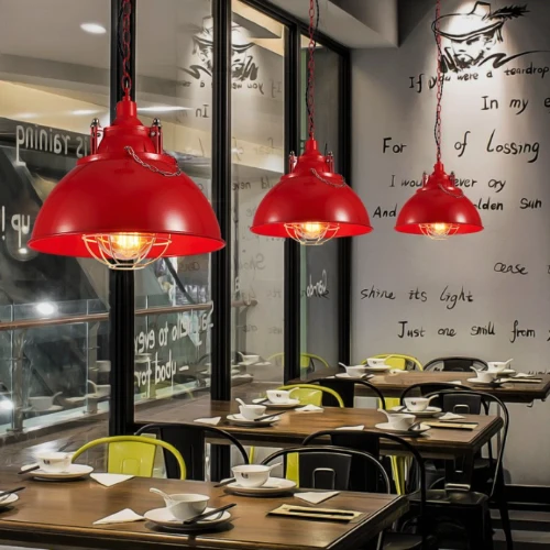 Suspension Industrielle Rouge