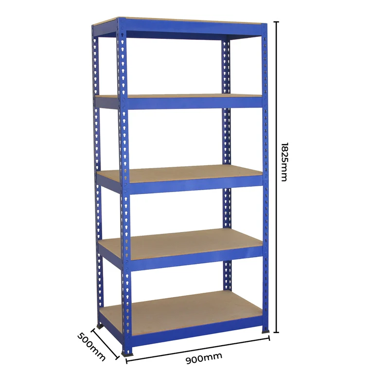 Monster Racking - Lot de 3 Rayonnages Q-Rax en Acier Bleu 120cm, 2 Rayonnages Q-Rax 90cm & Maillet